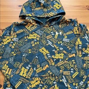 Youth Under Armour Yellow and Black Graphic Hoodie